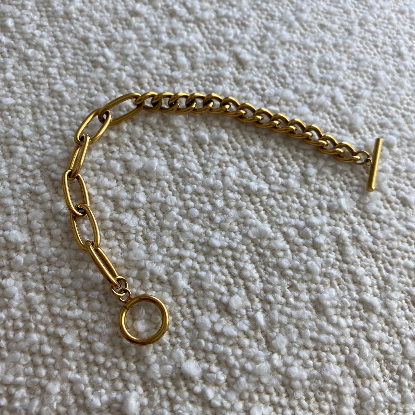PAPERCLIP 2 LINK GOLD BRACELET